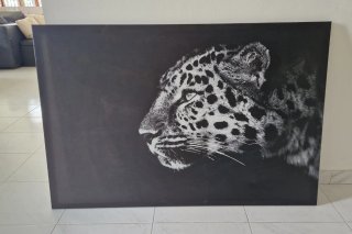 Cuadro de guepardo en blanco y negro