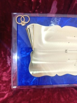 Reloj decorativo bodas anillos oro