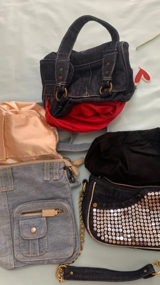Set 3 borse jeans donna