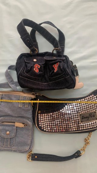 Set 3 borse jeans donna