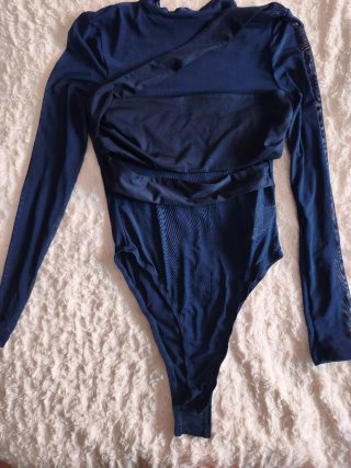 Body de malla azul
