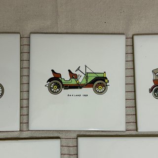 Set 7 Azulejos Vintage Coches Antiguos