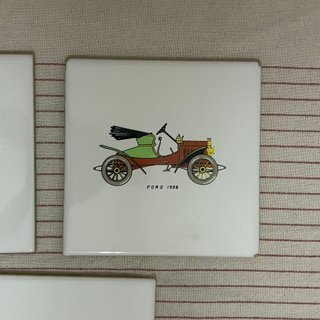 Set 7 Azulejos Vintage Coches Antiguos
