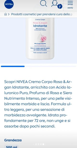 Nivea Crema Corpo Rosa & Argan 500ml