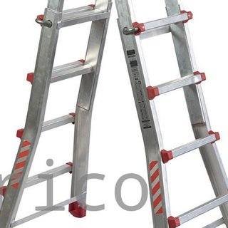 Escalera Telescópica Aluminio 4+4 Pestaña