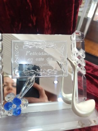 Placa decorativa cristal y cisne