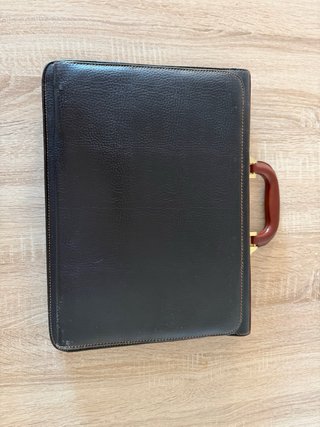 Maletín vintage porta documentos en marrón y negro