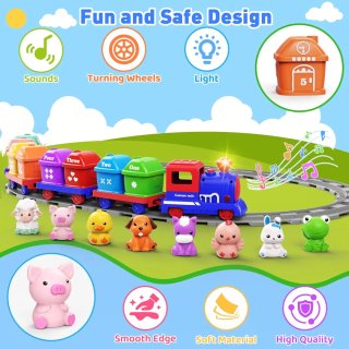 Tren de Juguete Numérico con Animales