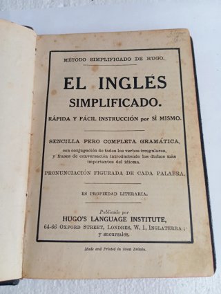 Libro Inglés Simplificado Hugo Antiguo