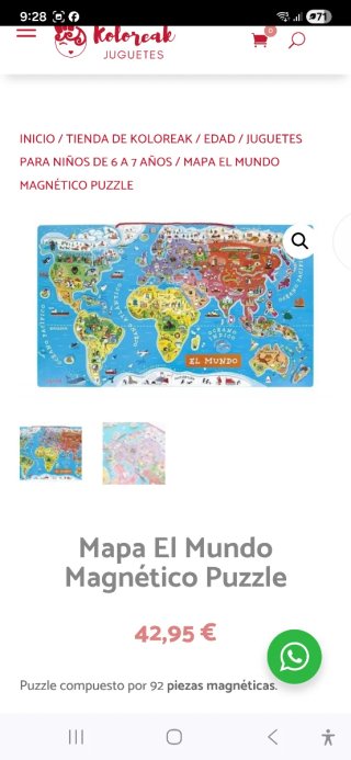 Puzzle Magnético Mundo Educativo Janod
