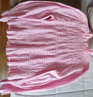 Camisa engomada cuadros niña