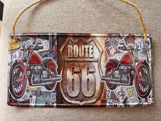 Placa Decorativa Route 66 Motos
