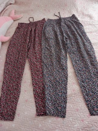Talla M 38 Dos Pantalones Viscosa Verano floral