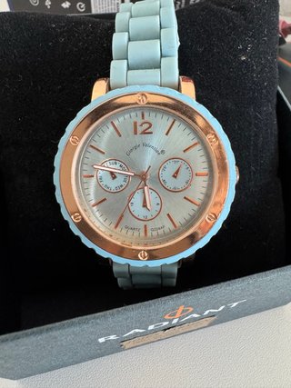 Reloj Giorgio Valentian Azul Celeste y Dorado