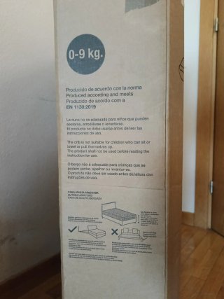 Cuna colecho bebé gris