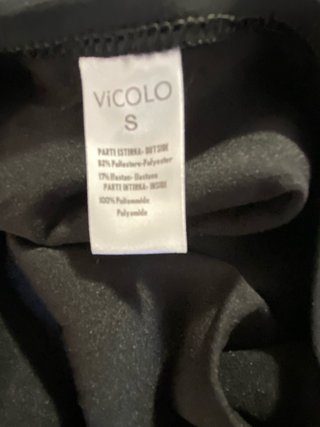 Costume intero donna nero con volant S