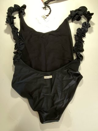 Costume intero donna nero con volant S