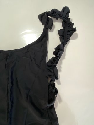 Costume intero donna nero con volant S