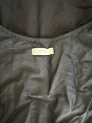 Costume intero donna nero con volant S