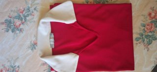 T-shirt rossa DREAM con colletto bianco