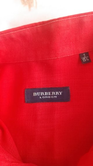 Camisa Burberry Roja Manga Corta