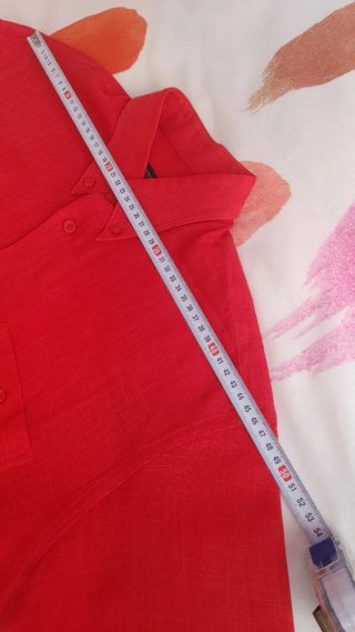 Camisa Burberry Roja Manga Corta