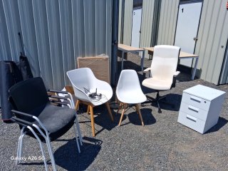 Lote mobiliario oficina madera y metal