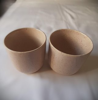 2 Vasi in Ceramica Beige 10x10 cm Portogallo