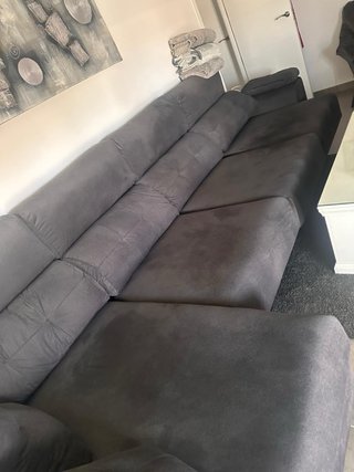 Sofá modular gris de tela