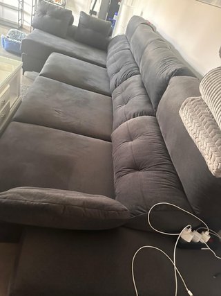 Sofá modular gris de tela