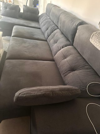 Sofá modular gris de tela