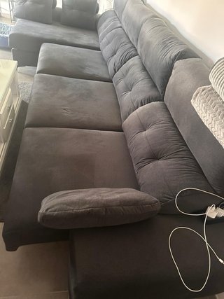 Sofá modular gris de tela