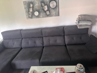 Sofá modular gris de tela