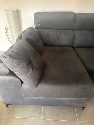 Sofá modular gris de tela
