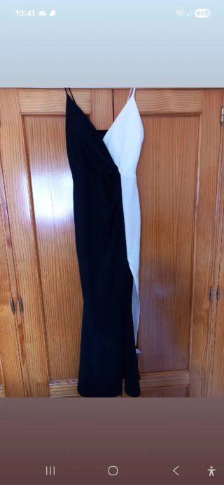 OFERTON Vestido fiesta blanco y negro