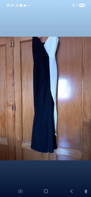 OFERTON Vestido fiesta blanco y negro