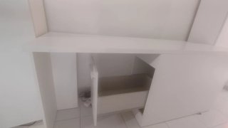 Scrivania con cassettiera e letto 90