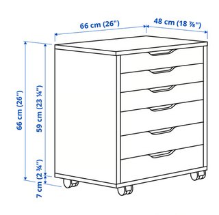 Cajonera ALEX IKEA con ruedas gris oscuro