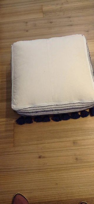 Puff Grande Zara Home Azul/Blanco