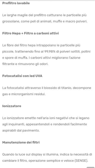Sistema purificazione aria intelligente