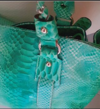 Borsa vera pelle vintage verde