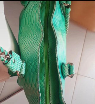 Borsa vera pelle vintage verde