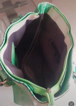 Borsa vera pelle vintage verde