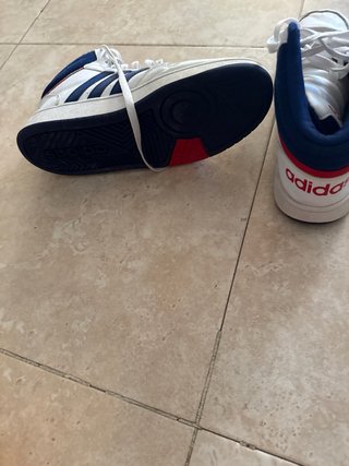 Zapatillas Adidas Altas Blancas y Azules