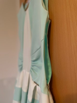 Vestido Behcetti Italia Rayas Menta/Blanco T.M
