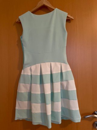 Vestido Behcetti Italia Rayas Menta/Blanco T.M