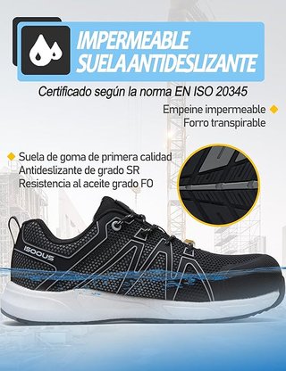 Zapatos Seguridad S3S Impermeables Ligeros