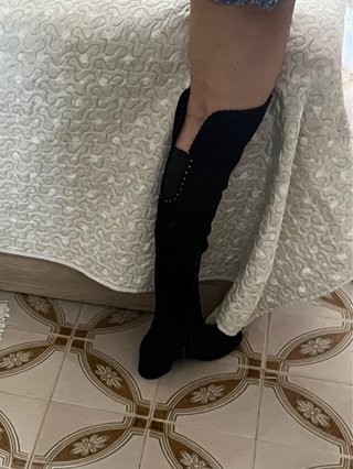 Botas mosqueteras antelina negra