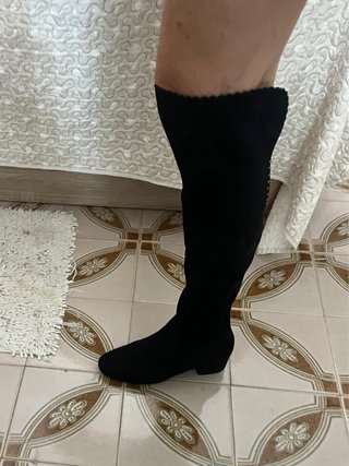 Botas mosqueteras antelina negra