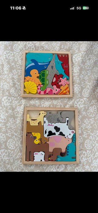 2 Puzzles de Madera Infantiles